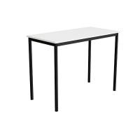 Bord Combi 120x60cm i hvid h&oslash;jtrykslaminat med sort stel, h&oslash;jde 90cm