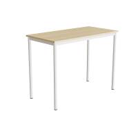 Bord Combi 120x60cm i birk h&oslash;jtrykslaminat med hvidt stel, h&oslash;jde 90cm