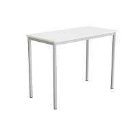 Bord Combi 120x60cm i hvid h&oslash;jtrykslaminat med alugr&aring;t stel, h&oslash;jde 90cm