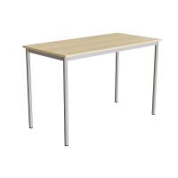 Elevbord 140x70cm i birk h&oslash;jtrykslaminat med alugr&aring;t stel, h&oslash;jde 90cm