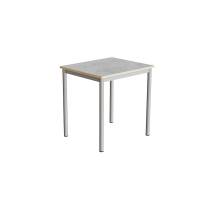 Office skrivebord 70x60cmm højde 72cm lys grå linoleum, alugråt stel