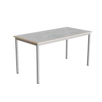 Elevbord 140x70cm i lys gr&aring; linoleum med alugr&aring;t stel, h&oslash;jde 72cm