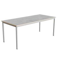 Office skrivebord 180x80cm h&oslash;jde 72cm lys gr&aring; linoleum, alugr&aring;t stel