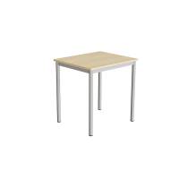 Office skrivebord 70x60cmm højde 72cm lyddæmpende birk laminat, alugråt stel