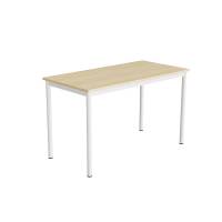 Bord Combi 120x60cm i lydd&aelig;mpende birk laminat med hvidt stel, h&oslash;jde 72cm