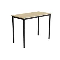 Bord Combi 120x60cm i lydd&aelig;mpende birk laminat med sort stel, h&oslash;jde 90cm