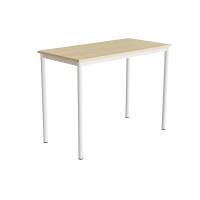 Bord Combi 120x60cm i lydd&aelig;mpende birk laminat med hvidt stel, h&oslash;jde 90cm