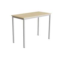 Bord Combi 120x60cm i lydd&aelig;mpende birk laminat med alugr&aring;t stel, h&oslash;jde 90cm