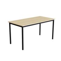 Elevbord 140x70cm i lydd&aelig;mpende birk h&oslash;jtrykslaminat med sort stel, h&oslash;jde 72cm
