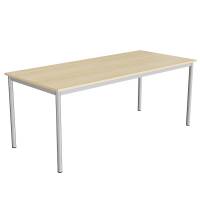 Office skrivebord 180x80cm h&oslash;jde 72cm lydd&aelig;mpende birk laminat, alugr&aring;t stel