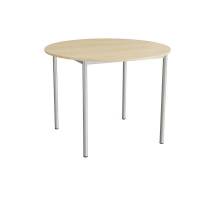 Kantinebord &Oslash;120cm i lydd&aelig;mpende birk laminat med alugr&aring;t stel, h&oslash;jde 90cm