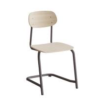 Atlas elevstol fritsving hvidpigmenteret egelaminat med gråt stel