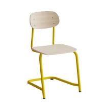 Atlas elevstol fritsving hvidpigmenteret egelaminat med gult stel