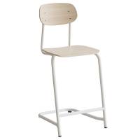 Atlas elevstol fritsving med fodpind hvid egelaminat i hvidt stel