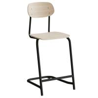 Atlas elevstol fritsving med fodpind hvid egelaminat i sort stel