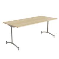 Zeb kantinebord 180x80cm med lydabsorberende birk laminat og alugr&aring;t stel, h&oslash;jde 72cm