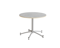 Zam rundt kantinebord Ø90cm lys grå linoleum på alugråt stel
