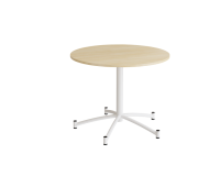 Zam rundt kantinebord Ø90cm lyddæmpende birk laminat på hvidt stel