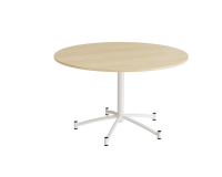 Zam rundt kantinebord Ø120cm lyddæmpende birk laminat på hvidt stel