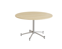 Zam rundt kantinebord &Oslash;120cm lydd&aelig;mpende birk laminat p&aring; alugr&aring;t stel