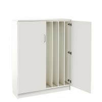 Sova madrasskab i hvid laminat med plads til 8 madrasser