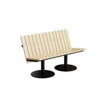 Cirkum sofab&aelig;nk 2 personers lav i massiv eg med sort stel