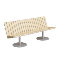 Cirkum sofabænk 3 personers lav i massiv eg med alugråt stel