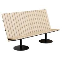 Cirkum sofab&aelig;nk 3 personers h&oslash;j i massiv birk med sort stel