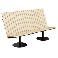 Cirkum sofabænk 3 personers høj i massiv eg med sort stel