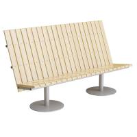 Cirkum sofabænk 3 personers høj i massiv eg med alugråt stel