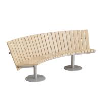 Cirkum sofab&aelig;nk 60&deg; buet lav ryg i massiv birk med alugr&aring;t stel