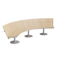 Cirkum sofab&aelig;nk 90&deg; buet lav ryg i massiv birk med alugr&aring;t stel