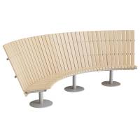 Cirkum sofabænk 90° buet høj ryg i massiv birk med alugråt stel