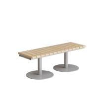 Cirkum bænk 2 personers 126cm i massiv birk med alugråt stel