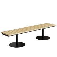 Cirkum b&aelig;nk 3 personers 190cm i massiv eg med sort stel 