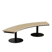 Cirkum siddebænk 60° buet i birk laminat med sort stel