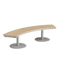 Cirkum siddeb&aelig;nk 60&deg; buet i massiv birk med alugr&aring;t stel