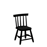 B&oslash;rnestol med en siddeh&oslash;jde p&aring; 330mm i sortbejdset massiv birk