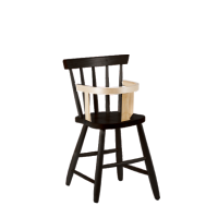 Børnestol med bøjle og siddehøjde 330mm i sortbejdset massiv birk