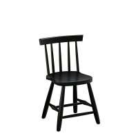 B&oslash;rnestol med en siddeh&oslash;jde p&aring; 370mm i sortbejdset massiv birk