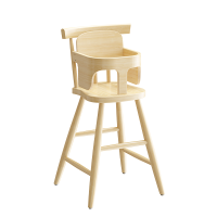 Børnestol med bøjle og siddehøjde 520mm i klarlakeret massiv birk