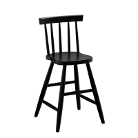 B&oslash;rnestol med en siddeh&oslash;jde p&aring; 520mm i sortbejdset massiv birk