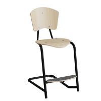 Nian elevstol i birk laminat med sort stel og fodplade