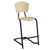 Nian elevstol i birk fin&eacute;r med sort stel med fodst&oslash;tte