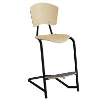 Nian elevstol i birk fin&eacute;r med sort stel med fodplade