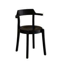 Ruth caf&eacute;- eller kantinestol i sortbejdset massiv birk