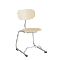 Smile h&oslash;j elevstol i birk laminat med alugr&aring;t stel