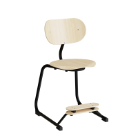 Smile lav elevstol i birk laminat med sort stel