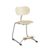 Smile lav elevstol i birk laminat med alugr&aring;t stel