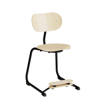 Smile mellem elevstol i birk laminat med sort stel